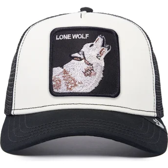 Gorra trucker blanca y negra lobo The Lone Wolf The Farm de Goorin Bros.