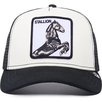 trucker-cap-weiss-und-schwarz-pferd-stallion-the-farm-von-goorin-bros