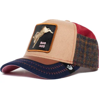 gorra-trucker-marrone-e-blu-navy-asino-detention-seeker-ass-play-the-farm-di-goorin-bros