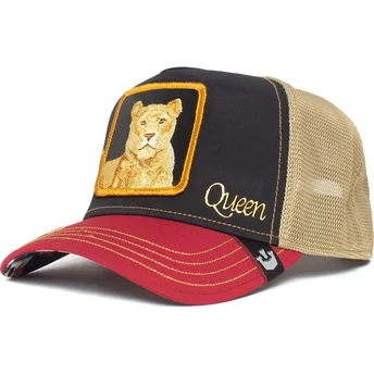 Gorra trucker negra y roja leona Queen Carte Blanche Casino The Farm de Goorin Bros.