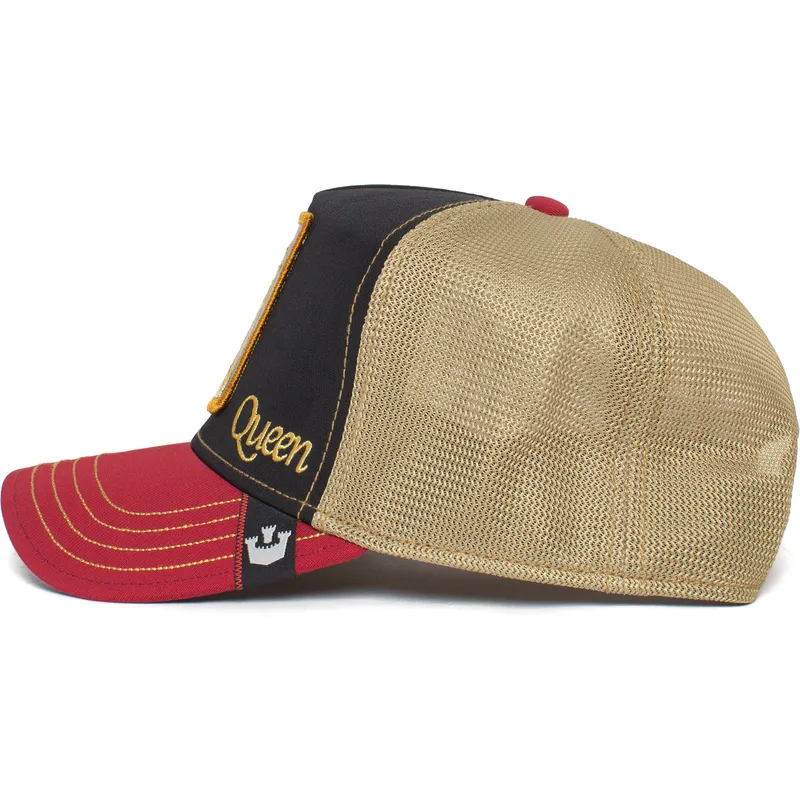 cappellino-trucker-nero-e-rosso-leonessa-queen-carte-blanche-casino-the-farm-di-goorin-bros