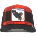 cappellino-trucker-rosso-e-nero-con-aquila-freedom-ski-free-the-farm-di-goorin-bros