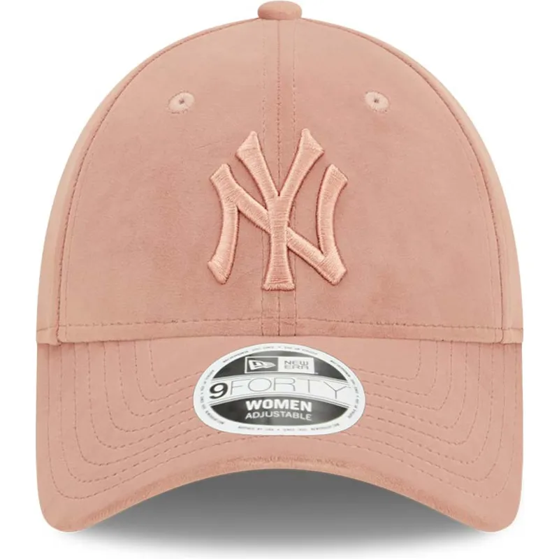 cappelli-curva-rosa-cinghia-regolabile-9forty-velour-dei-new-york-yankees-mlb-di-new-era