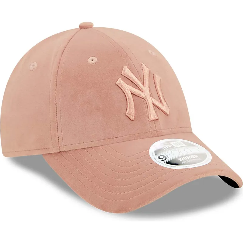 cappelli-curva-rosa-cinghia-regolabile-9forty-velour-dei-new-york-yankees-mlb-di-new-era