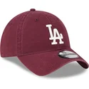 mutzen-gebogen-rot-verstellbares-band-granate-9twenty-league-essential-der-los-angeles-dodgers-mlb-von-new-era