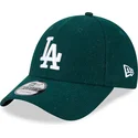 cappellino-curvo-verde-regolabile-9forty-essential-melton-wool-dei-los-angeles-dodgers-mlb-di-new-era