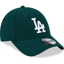 cappellino-curvo-verde-regolabile-9forty-essential-melton-wool-dei-los-angeles-dodgers-mlb-di-new-era