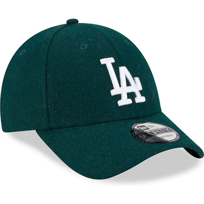 cappelli-curva-verde-cinghia-regolabile-9forty-essential-melton-wool-dei-los-angeles-dodgers-mlb-di-new-era