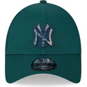 cappellino-curvo-verde-regolabile-9forty-check-infill-dei-new-york-yankees-mlb-di-new-era