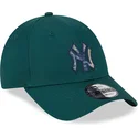 cappellino-curvo-verde-regolabile-9forty-check-infill-dei-new-york-yankees-mlb-di-new-era