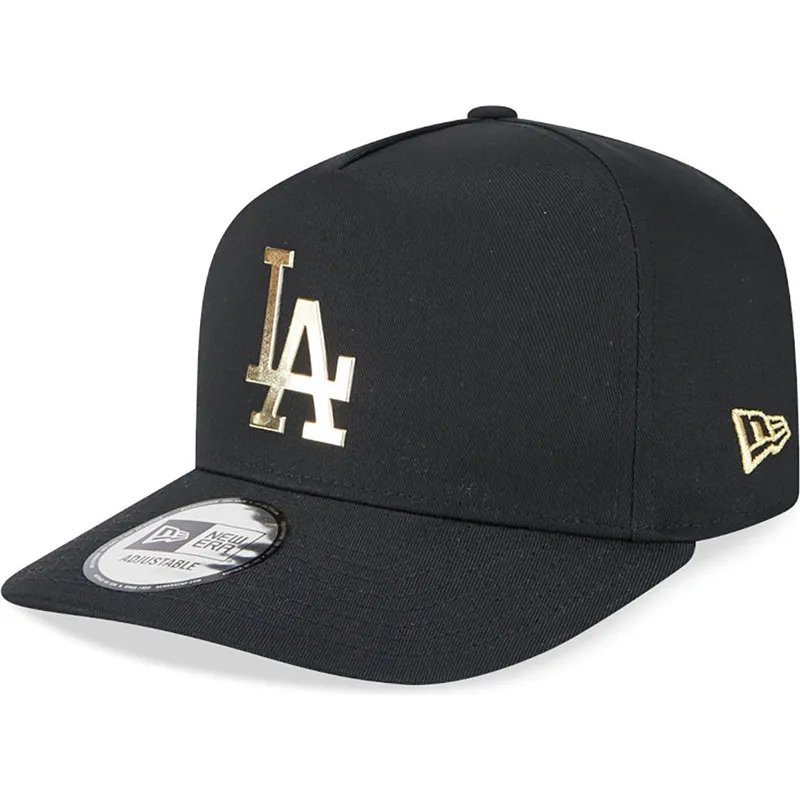 mutzen-gebogen-schwarz-snapback-a-frame-foil-pack-der-los-angeles-dodgers-mlb-von-new-era