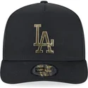 schwarze-gebogene-snapback-kappe-a-frame-foil-pack-der-los-angeles-dodgers-mlb-von-new-era