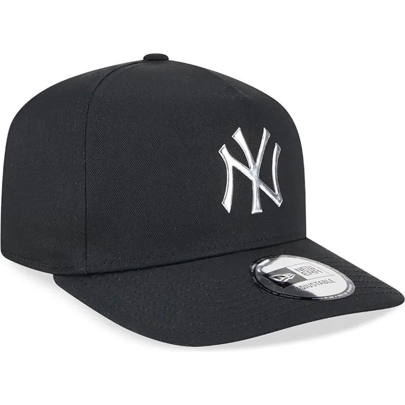 mutzen-gebogen-schwarz-snapback-a-frame-foil-pack-der-new-york-yankees-mlb-von-new-era