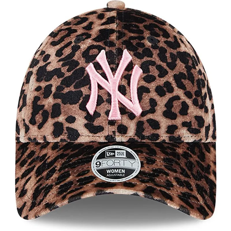 cappelli-curva-leopardo-cinghia-regolabile-rosa-9forty-velour-dei-new-york-yankees-mlb-di-new-era