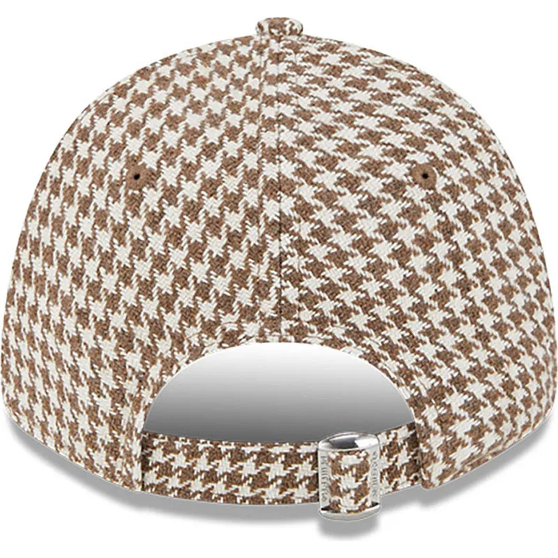 cappelli-curva-marrone-cinghia-regolabile-9forty-houndstooth-dei-new-york-yankees-mlb-di-new-era