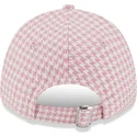 cappellino-curvo-rosa-e-bianco-regolabile-da-donna-9forty-houndstooth-dei-los-angeles-dodgers-mlb-di-new-era