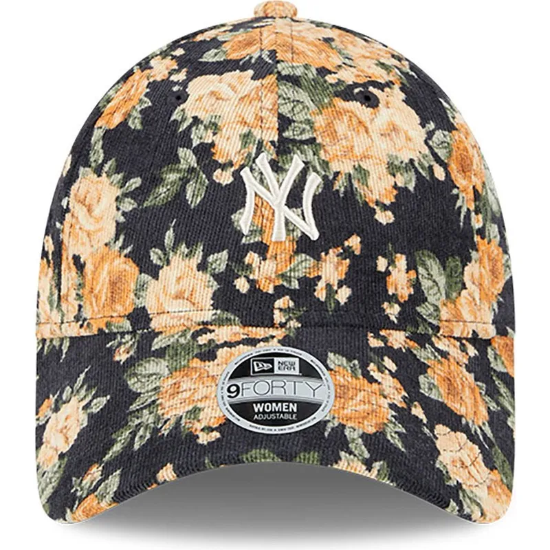 cappelli-curva-blu-marino-cinghia-regolabile-9forty-floral-cord-dei-new-york-yankees-mlb-di-new-era