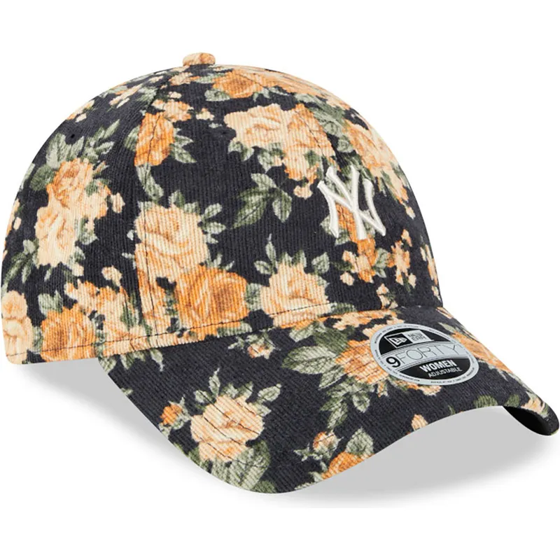 mutzen-gebogen-marineblau-verstellbares-band-9forty-floral-cord-der-new-york-yankees-mlb-von-new-era