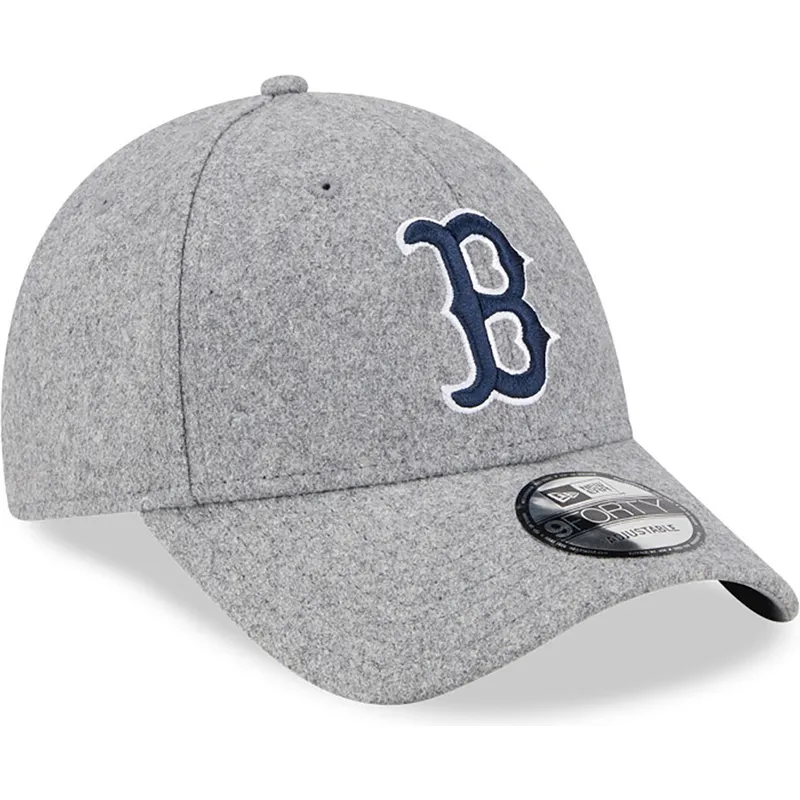cappelli-curva-grigio-cinghia-regolabile-9forty-essential-melton-wool-dei-boston-red-sox-mlb-di-new-era