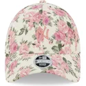 mutzen-gebogen-beige-verstellbares-band-rosa-9forty-floral-cord-der-new-york-yankees-mlb-von-new-era
