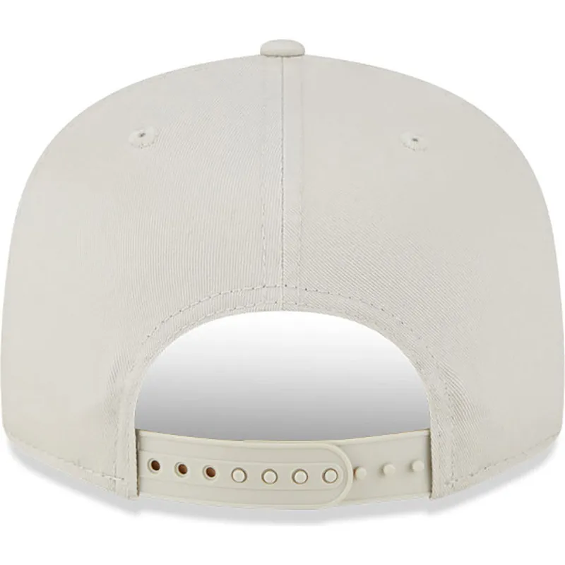 mutzen-flach-beige-snapback-marron-9fifty-league-essential-der-los-angeles-dodgers-mlb-von-new-era
