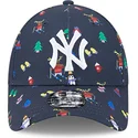 cappello-curvo-blu-navy-regolabile-per-bambino-9forty-festive-dei-new-york-yankees-mlb-di-new-era