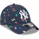 cappello-curvo-blu-navy-regolabile-per-bambino-9forty-festive-dei-new-york-yankees-mlb-di-new-era