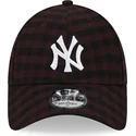 cappellino-curvo-marrone-regolabile-9forty-flannel-dei-new-york-yankees-mlb-di-new-era