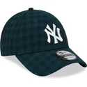 cappellino-curvo-verde-regolabile-9forty-flannel-dei-new-york-yankees-mlb-di-new-era