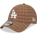cappellino-curvo-marrone-regolabile-9forty-flannel-dei-los-angeles-dodgers-mlb-di-new-era