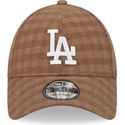 cappellino-curvo-marrone-regolabile-9forty-flannel-dei-los-angeles-dodgers-mlb-di-new-era