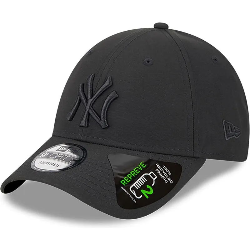cappellino-curvo-nero-regolabile-con-logo-nero-9forty-repreve-outline-di-new-york-yankees-mlb-di-new-era