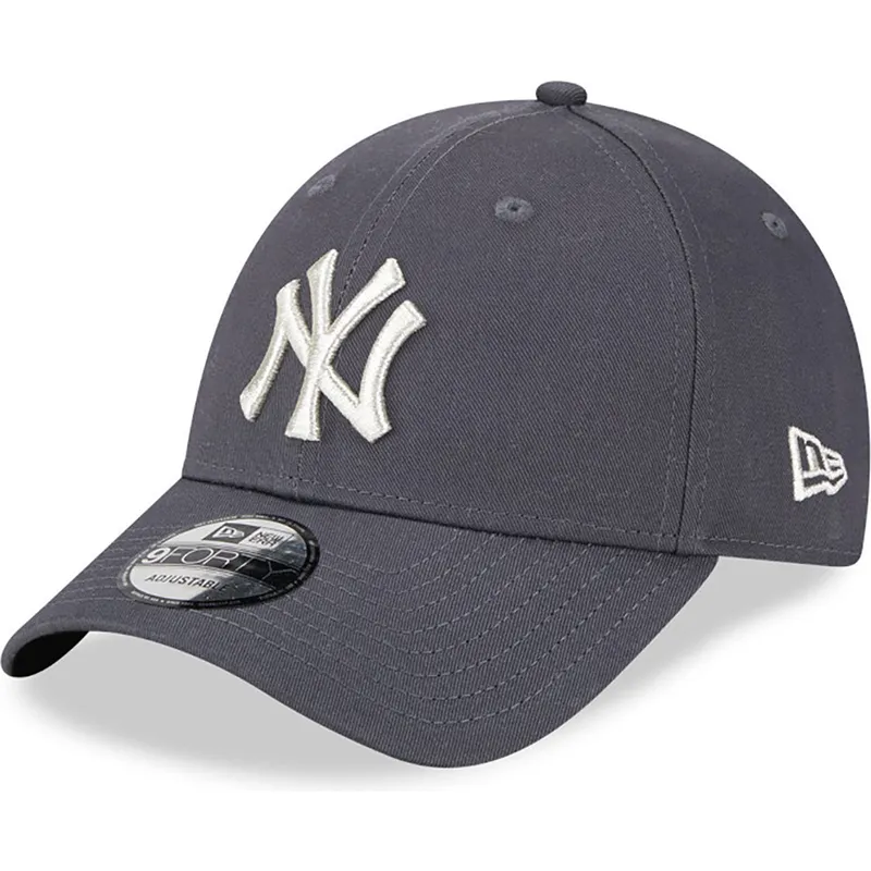mutzen-gebogen-grau-verstellbares-band-9forty-metallic-der-new-york-yankees-mlb-von-new-era