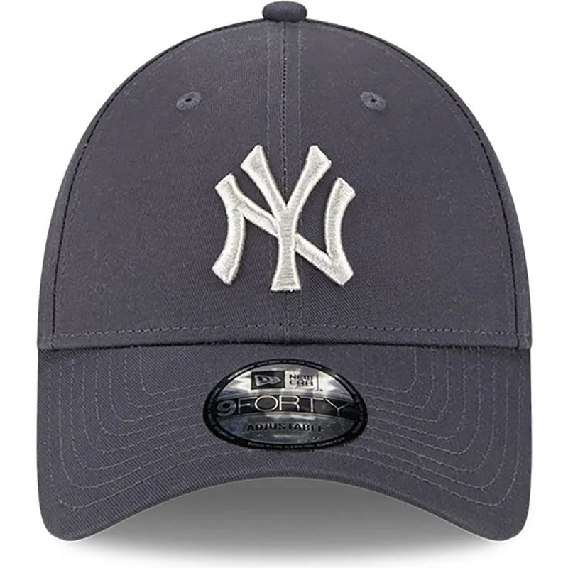 cappelli-curva-grigio-cinghia-regolabile-9forty-metallic-dei-new-york-yankees-mlb-di-new-era