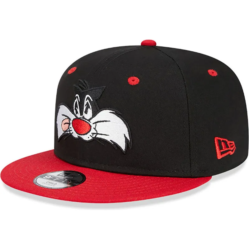 cappelli-piatta-nero-snapback-9fifty-dei-silvestre-looney-tunes-di-new-era