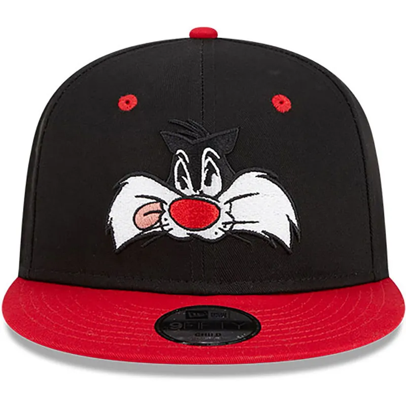 cappelli-piatta-nero-snapback-9fifty-dei-silvestre-looney-tunes-di-new-era