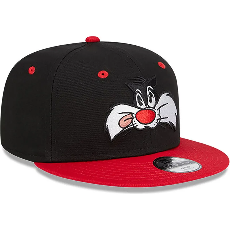 cappelli-piatta-nero-snapback-9fifty-dei-silvestre-looney-tunes-di-new-era