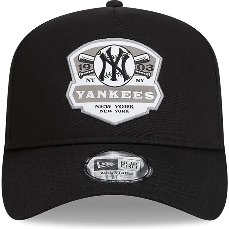 cappelli-curva-nero-snapback-a-frame-patch-dei-new-york-yankees-mlb-di-new-era