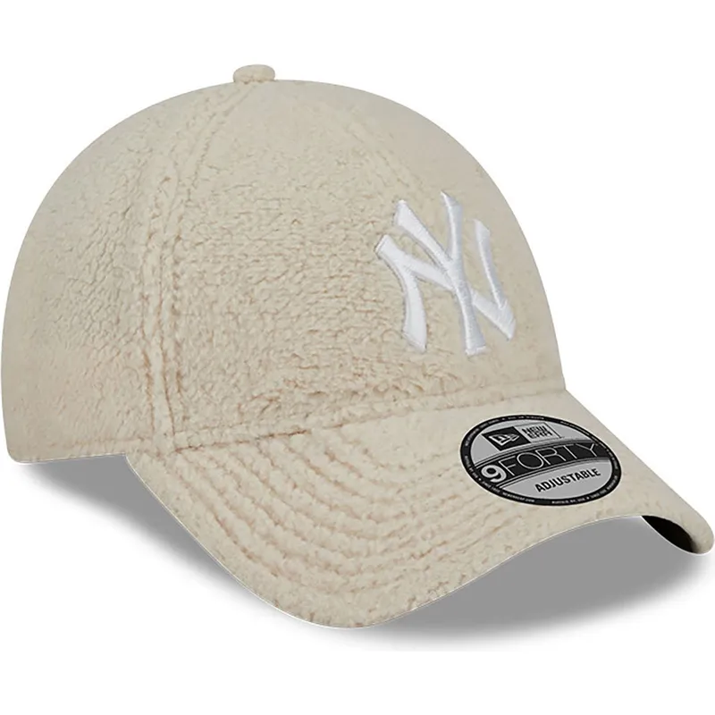 cappelli-curva-beige-cinghia-regolabile-9forty-teddy-dei-new-york-yankees-mlb-di-new-era