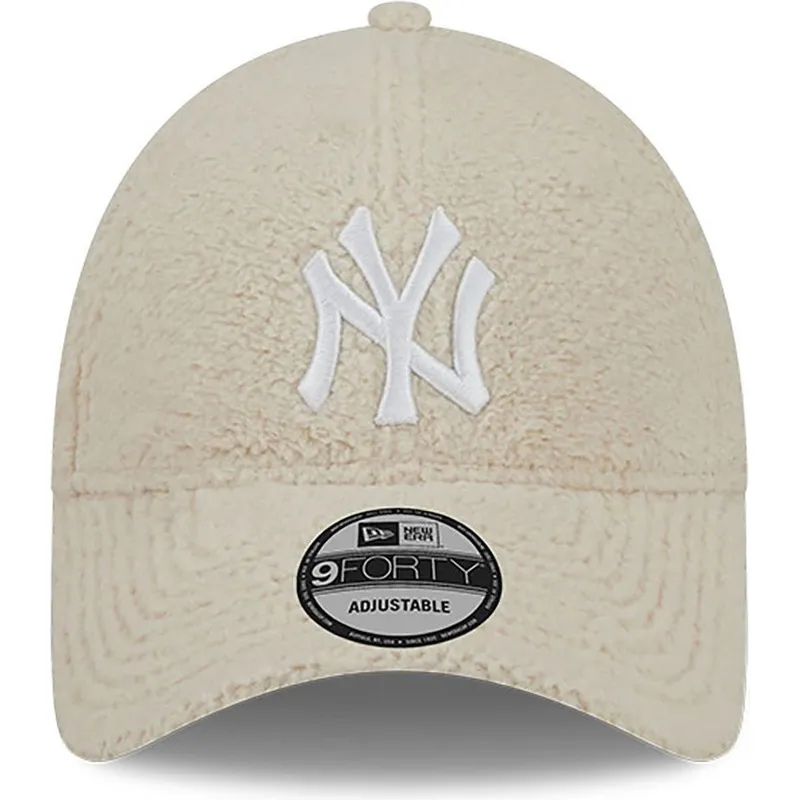 cappelli-curva-beige-cinghia-regolabile-9forty-teddy-dei-new-york-yankees-mlb-di-new-era
