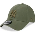 cappellino-curvo-verde-regolabile-con-logo-verde-9forty-washed-canvas-dei-new-york-yankees-mlb-di-new-era