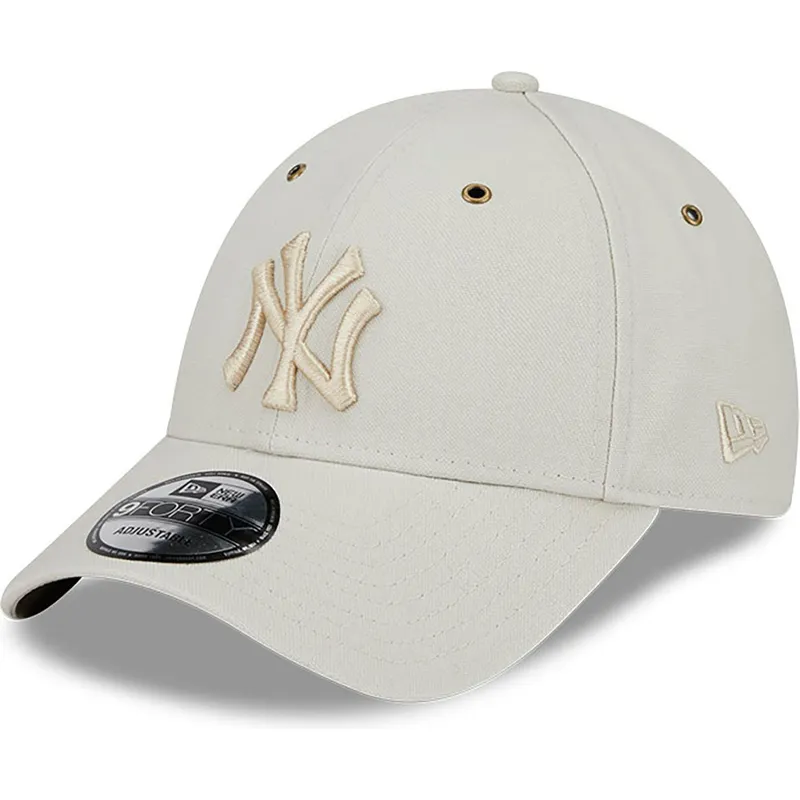 cappelli-curva-beige-cinghia-regolabile-9forty-washed-canvas-dei-new-york-yankees-mlb-di-new-era