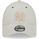 cappelli-curva-beige-cinghia-regolabile-9forty-washed-canvas-dei-new-york-yankees-mlb-di-new-era