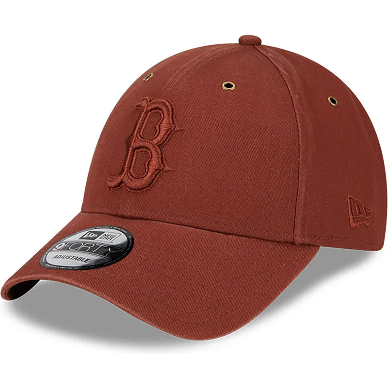 cappelli-curva-marrone-cinghia-regolabile-9forty-washed-canvas-dei-boston-red-sox-mlb-di-new-era
