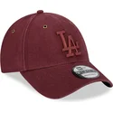 cappellino-curvo-bordeaux-regolabile-con-logo-bordeaux-9forty-washed-canvas-dei-los-angeles-dodgers-mlb-di-new-era