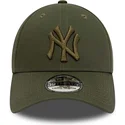cappellino-curvo-verde-regolabile-con-logo-verde-39thirty-league-essential-dei-new-york-yankees-mlb-di-new-era