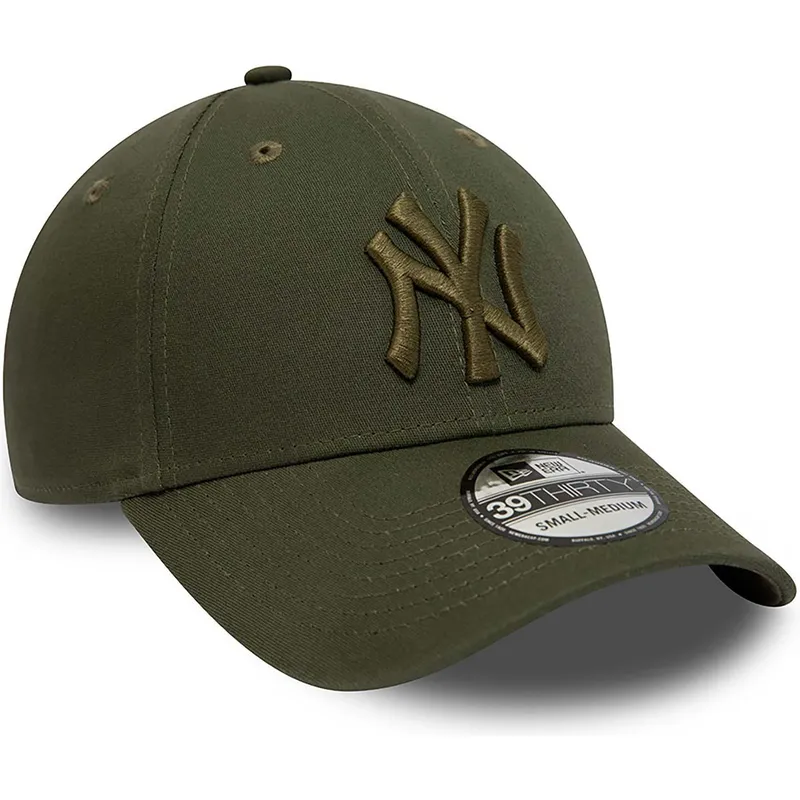 cappellino-curvo-verde-regolabile-con-logo-verde-39thirty-league-essential-dei-new-york-yankees-mlb-di-new-era
