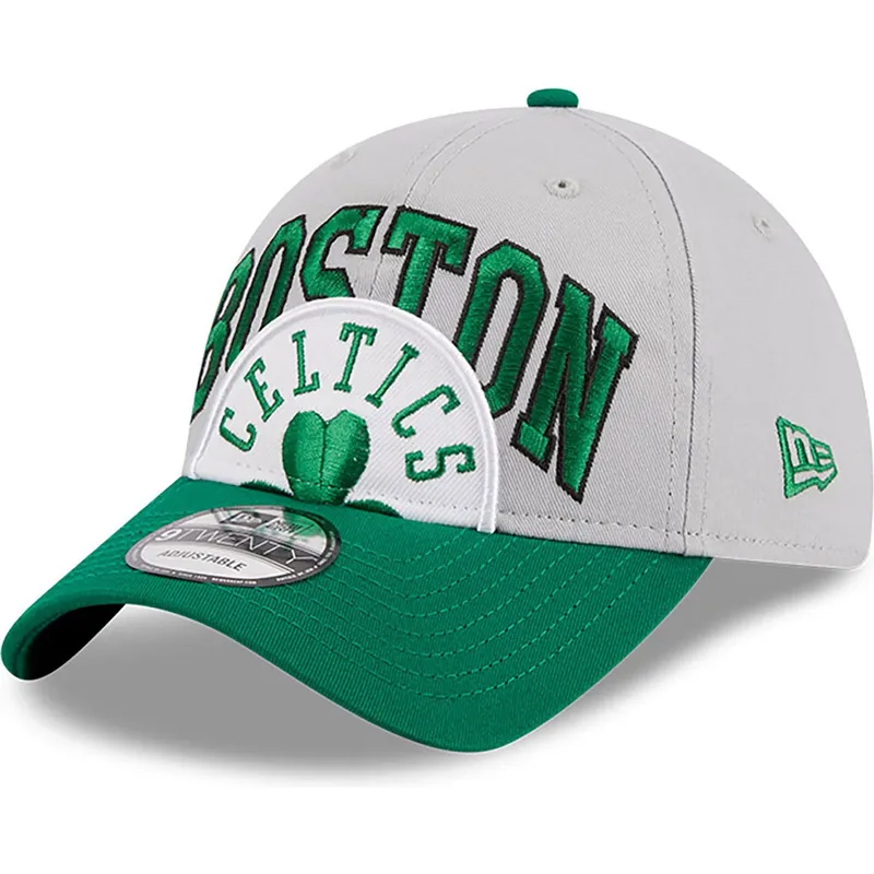 cappellino-curvo-grigio-e-verde-regolabile-9twenty-tip-off-2023-di-boston-celtics-nba-di-new-era