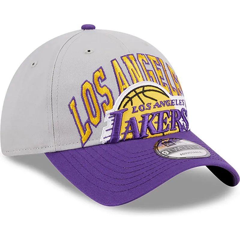 regulowana-szara-i-fioletowa-czapka-z-zakrzywionym-daszkiem-9twenty-tip-off-2023-los-angeles-lakers-nba-od-new-era
