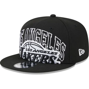 Cappello piatto nero snapback 9FIFTY Tip Off 2023 dei Los Angeles Lakers NBA di New Era